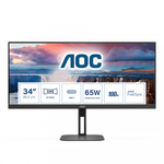AOC Value-Line U34V5C/BK LED-Monitor EEK G (A - G) 86.4cm (34 Zoll) 3440 x 1440 Pixel 21:9 4 ms HDMI®, DisplayPort, USB 3.1 Gen