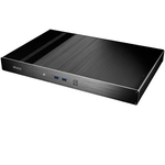 Akasa Galileo TX, Fanless Slim Thin Mini ITX Case, 4 x 2.5 SSD/HDD and PCIe slot support, Optional 1U rack mounting options