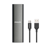 Philips externe SSD 500GB - draagbare SSD schijf - USB-C - aluminium - Space grey