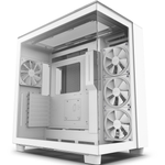 NZXT H9 Elite Dual-Chamber Tempered Glass ATX Mid-Tower Gaming PC Case - White - CM-H91EW-01