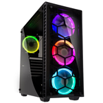 Boîtier PC Kolink Observatory HF Glass Zwart 2 ventilateurs LED préinstallés, 4 ventilateurs LED préinstallés