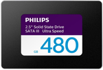 Philips Interne SSD 2,5" SATA III – 480GB – Ultra Speed – Leessnelheid tot 550 MB/s – Schrijfsnelheid tot 480 MB/s