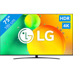 LG 75NANO766QA 75" NanoCell UltraHD 4K HDR10 Pro