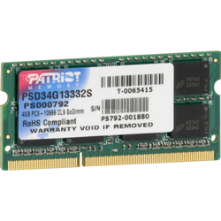 Patriot SO-DIMM 4 GB DDR3-1333, Arbeitsspeicher