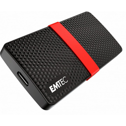 Emtec X200 Portable SSD 128 GB, Solid State Drive schwarz/rot, USB-C 3.2 (Gen 1)