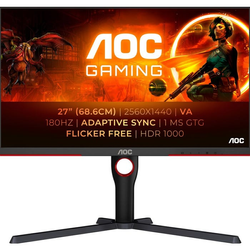 AOC 27" Skærm Q27G3XMN/BK - 2560x1440 - 180Hz - IPS MiniLED - 5 ms