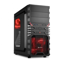 Sharkoon VG4-W red tower-behuizing Zwart/rood, USB 3.0, Window Kit