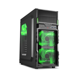 Sharkoon VG5-W tower-behuizing Zwart/groen, USB 3.0