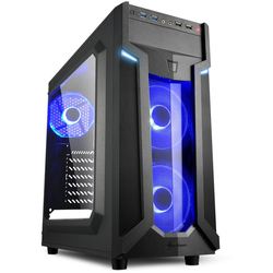 Sharkoon VG6-W Blue tower-behuizing Zwart, USB 3.0, Acryl Window-kit