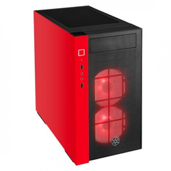 SilverStone Redline Series RL08 rot/schwarz, Glasfenster