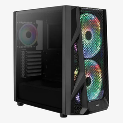 Aerocool AirHawk Duo Cristal Templado USB 3.1 RGB Negra