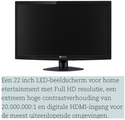 AG Neovo LW-22E 21.5" Full HD LCD Flat Zwart computer monitor