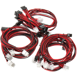 Super Flower Sleeve Cable Kit - schwarz/rot