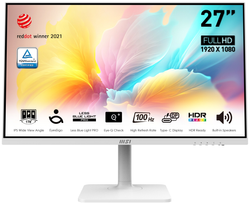 MSI MODERN MD2712PW skærm - LED baglys - 27" - IPS - 4ms,1ms,14ms - Full HD 1920x1080