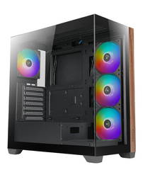 Moyen Tour ATX Azza Neptune RGB avec panneaux vitrés (Noir/Marron)