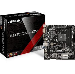 Asrock AB350M-HDV moederbord Socket AM4 Micro ATX AMD B350