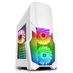 CiT G Force Windowed RGB Mid Tower Gaming Case - White