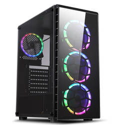 CiT Raider RGB Tempered Glass Mid Tower Case - Black