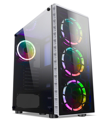 CiT Raider RGB Tempered Glass Mid Tower Case - White