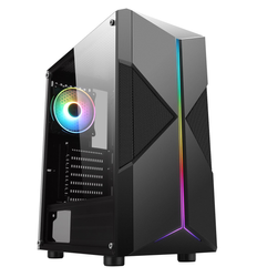 CiT Pyro ARGB Tempered Glass Mid Tower Gaming Case - Black