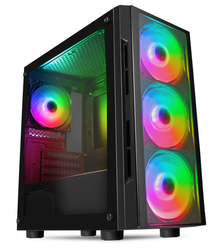 CiT Flash ARGB Tempered Glass Micro ATX Gaming Case - Black