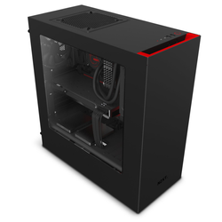 NZXT Source 340 schwarz/rot, Acrylfenster