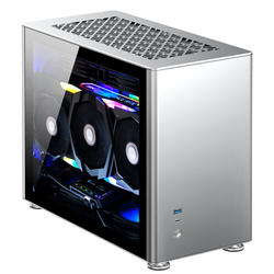 Jonsbo A4 Mini-ITX Gehäuse, Tempered Glass - silber