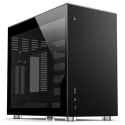 Jonsbo V10 Mini-ITX Gehäuse, Tempered Glass - schwarz