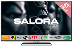 Salora 43UHX4500 LED TV 109,2 cm (43") 4K Ultra HD Smart TV Wi-Fi Zwart