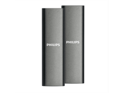 PHILIPS Portable SSD Festplatte FM50SS030P/20, USB-C 3.2, 2er Pack, 500 GB SSD, extern, Anthrazit