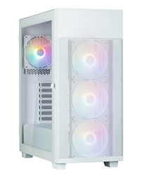 Moyen Tour ATX Zalman S5 Neo RGB avec panneaux vitrés (Blanc)