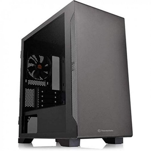 GABINETE GAMER THERMALTAKE S100 TG CON FAN BLACK